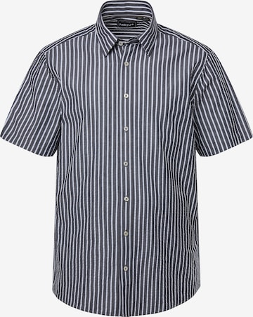 Men Plus Regular fit Button Up Shirt in Grey: front