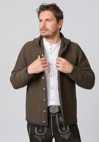 STOCKERPOINT Knit Cardigan 'Alex' in Brown: front