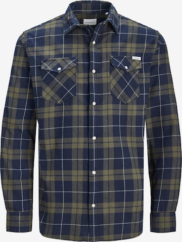 JACK & JONES Button Up Shirt 'Sheridan' in Blue: front