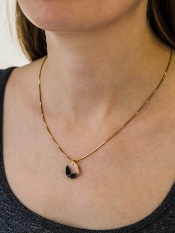 Fräulein Wunder - Colar 'Acetat Alice Gold' em bege: frente