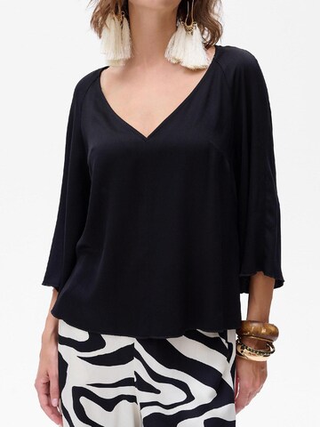 Blue Shadow Blouse in Black