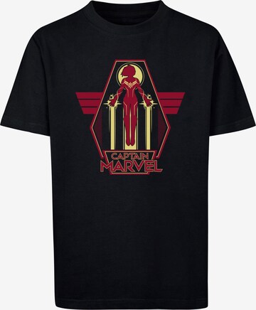 ABSOLUTE CULT Shirt 'Captain Marvel - Flying Warrior' in Zwart: voorkant