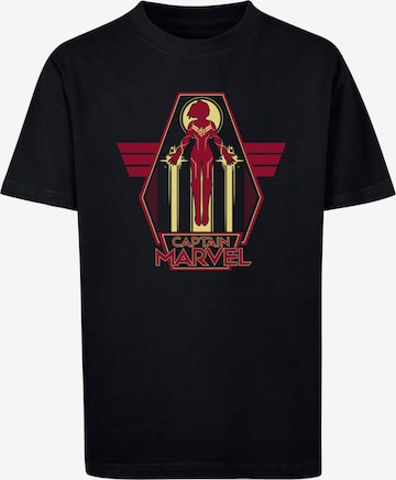 ABSOLUTE CULT Shirt 'Captain Marvel - Flying Warrior' in Black: front