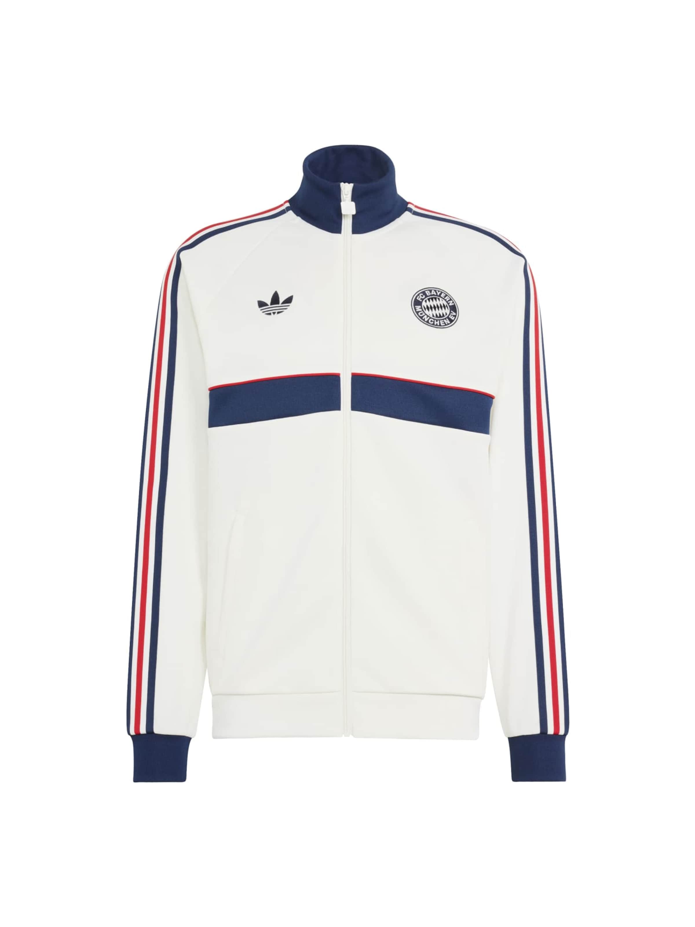 Hanorac 'FC Bayern München' de la ADIDAS ORIGINALS pe alb: față