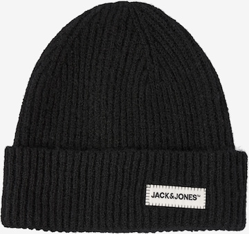 juoda JACK & JONES Megzta kepurė 'JACCOLTON': priekis