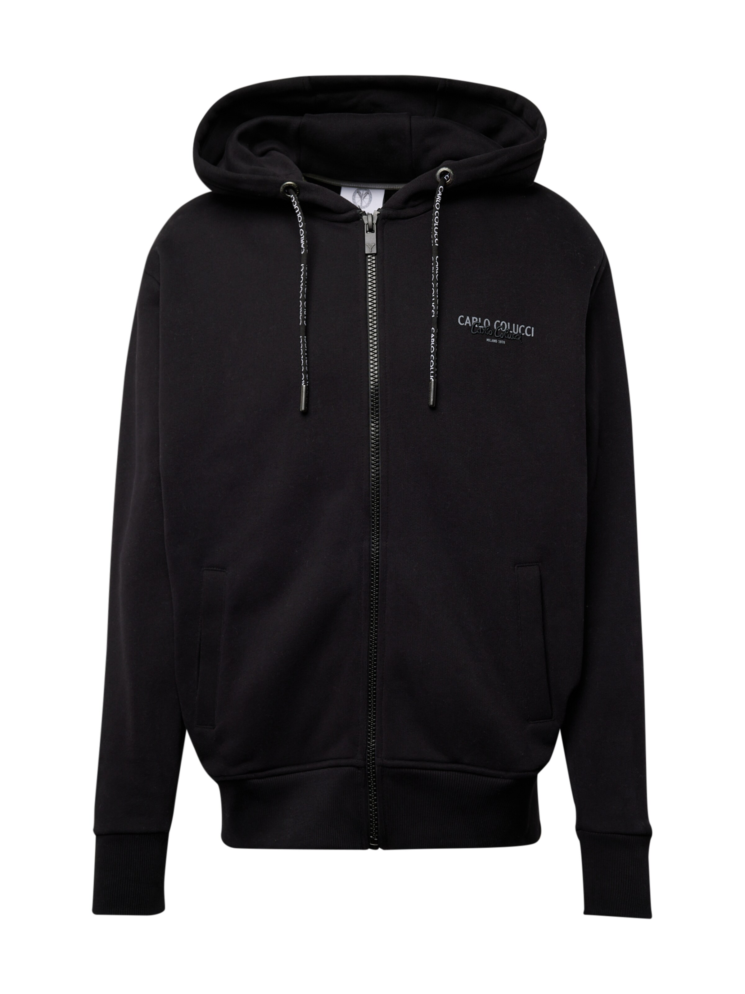 Veste de survêtement Carlo Colucci en noir : devant