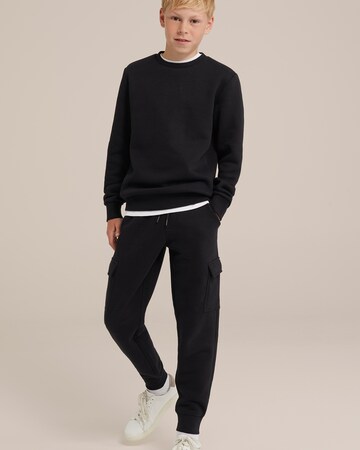 WE Fashion Tapered Bukser i sort