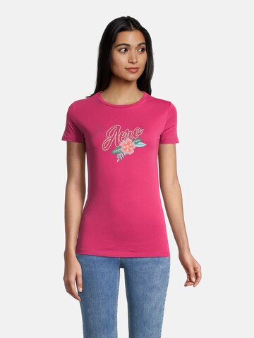 T-shirt AÉROPOSTALE en rose : devant