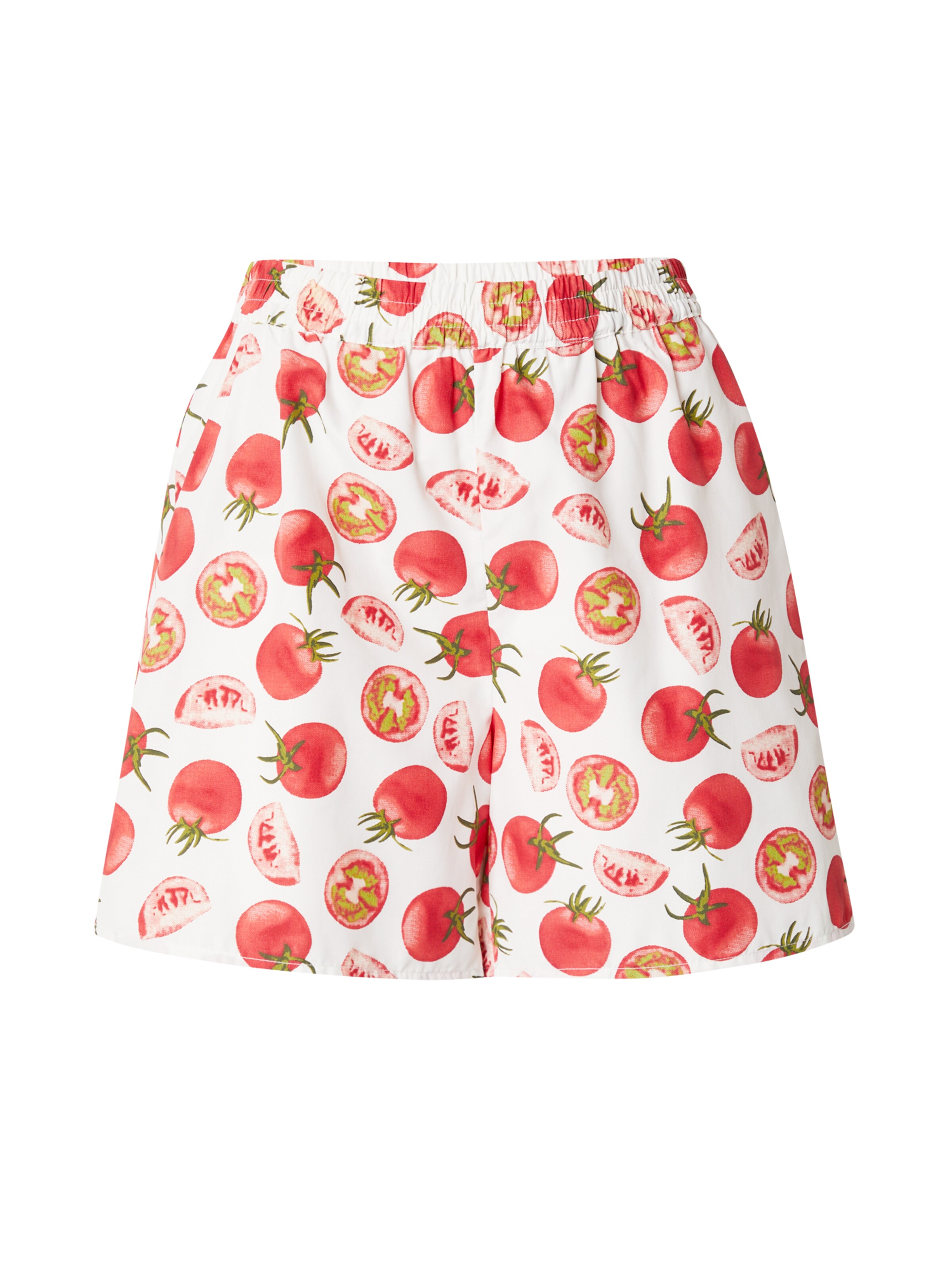 PIECES Normalny krój Spodnie 'TOMATO' w kolorze biały: przód