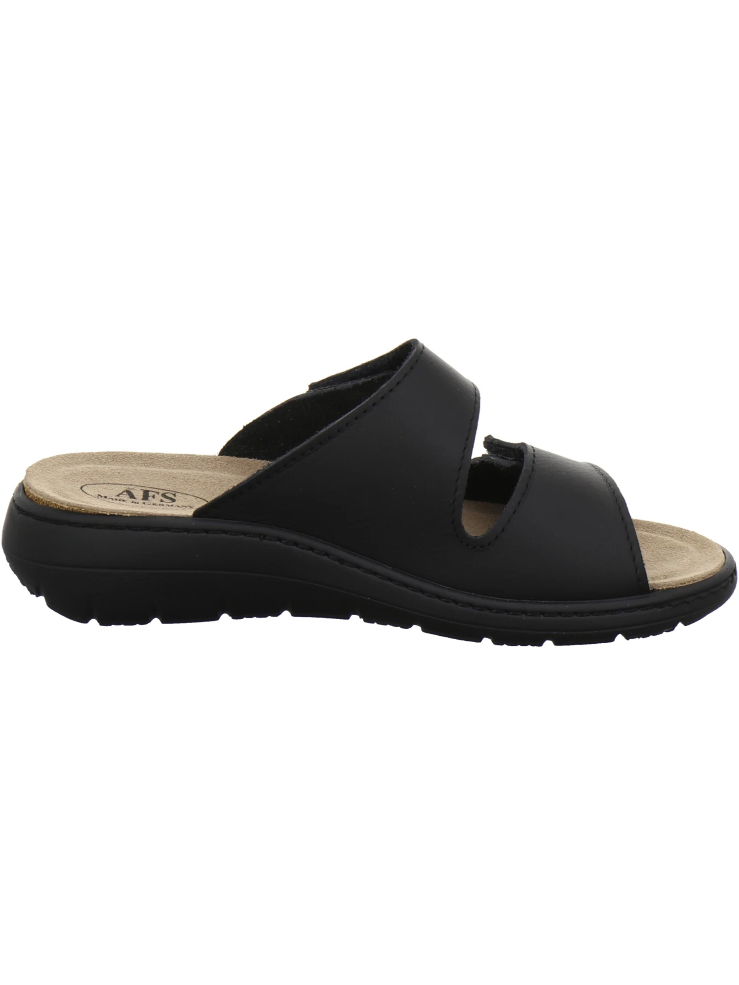 AFS-Schuhe - Zapatos abiertos 'Pantoletten Damen Wechselfußbett schwarz' en negro