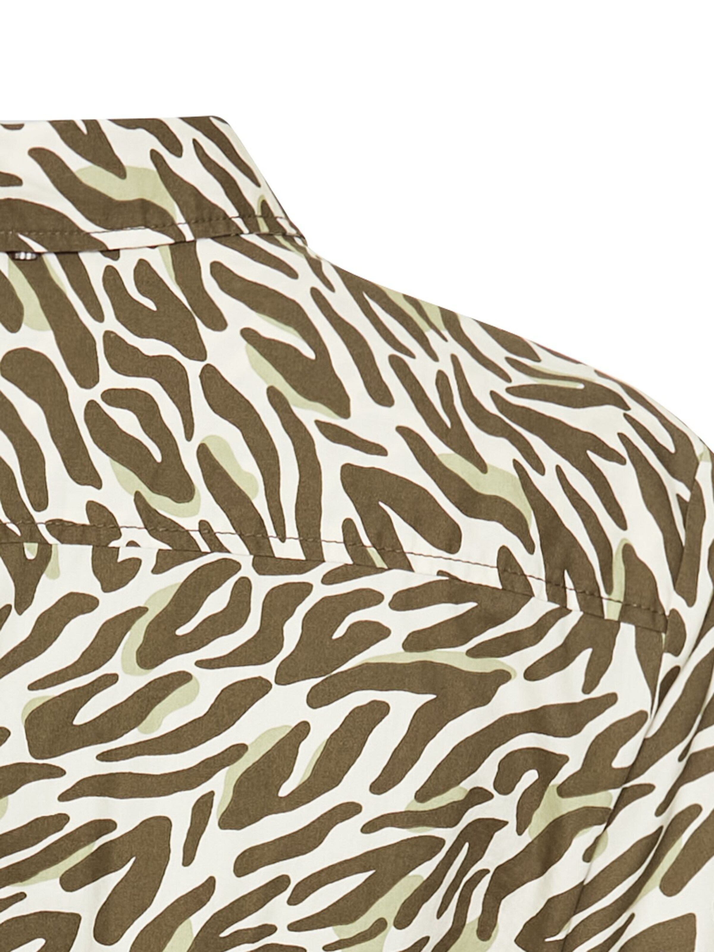 CAMEL ACTIVE Langes Hemdblusenkleid mit Allover-Print in Grün