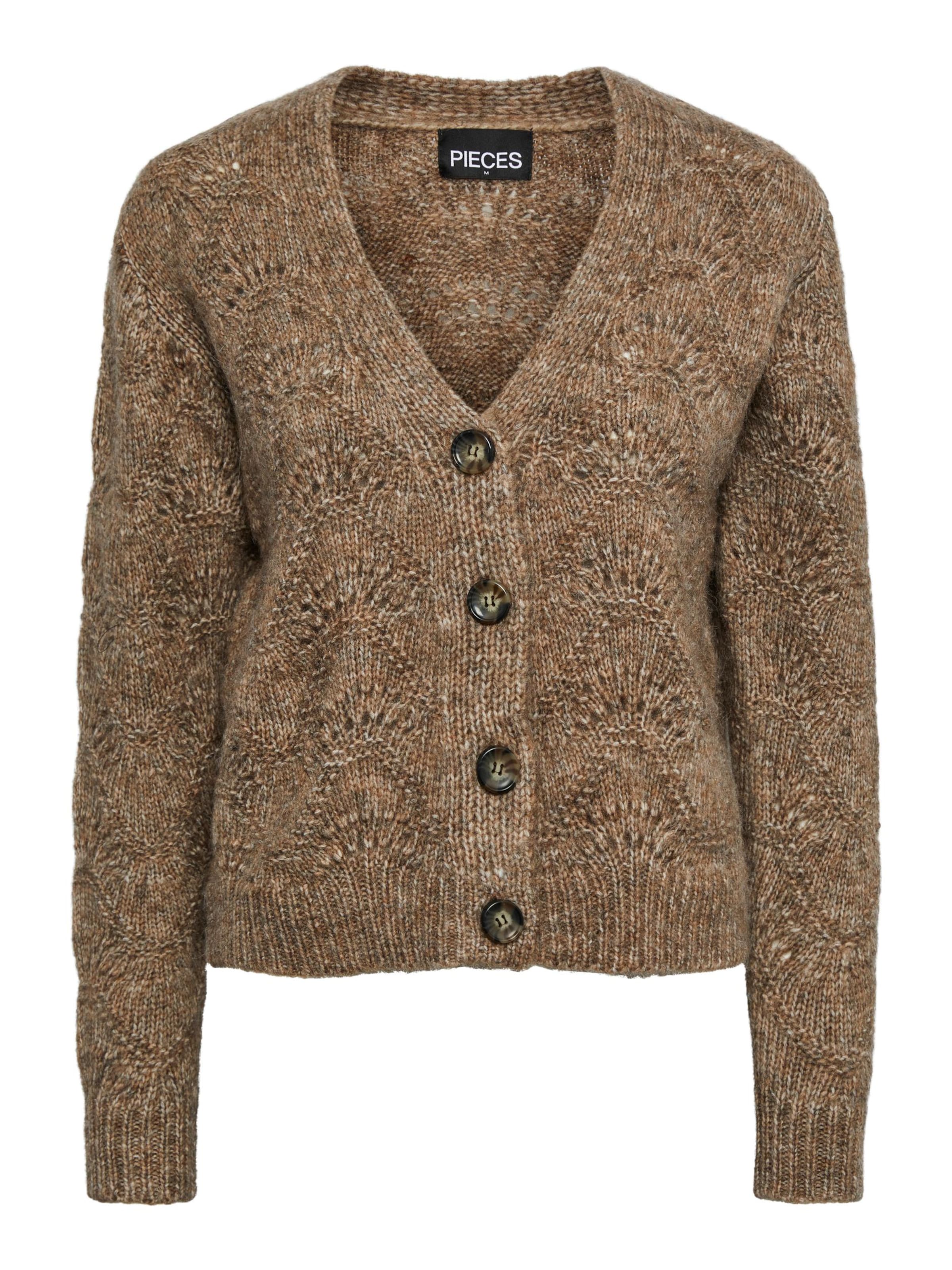 PIECES Cardigan 'Bibbi' i brun: forside