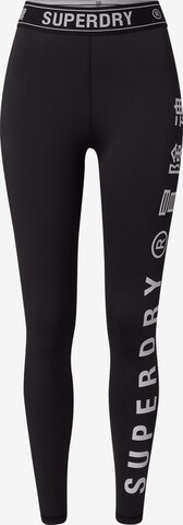 Skinny Pantalon de sport Superdry en noir : devant