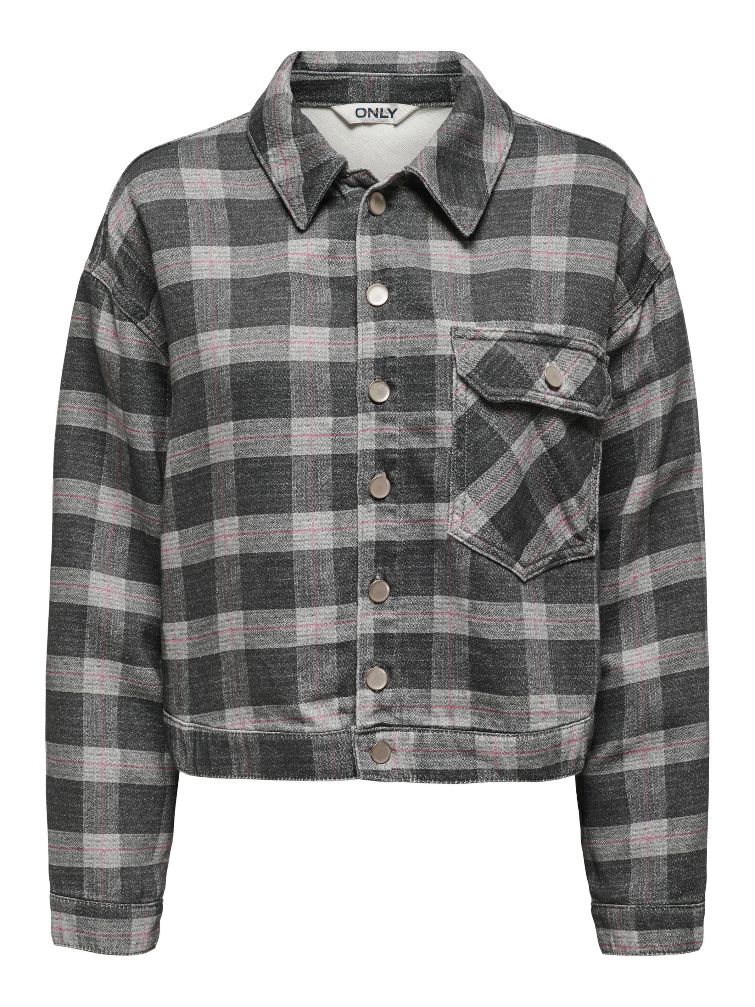 ONLY Between-Season Jacket &#x27;KERSTIN&#x27; in Grey / Dark grey / Fuchsia, Item view