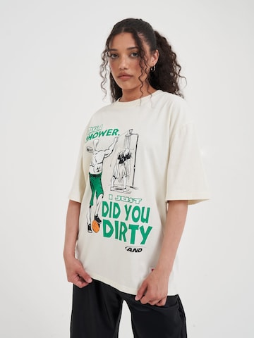 AND1 Tričko 'Did You Dirty Trash Talk' - Béžová: predná strana