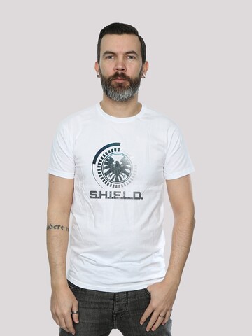 F4NT4STIC Shirt 'Marvel Avengers Shield Circuits' in Wit: voorkant