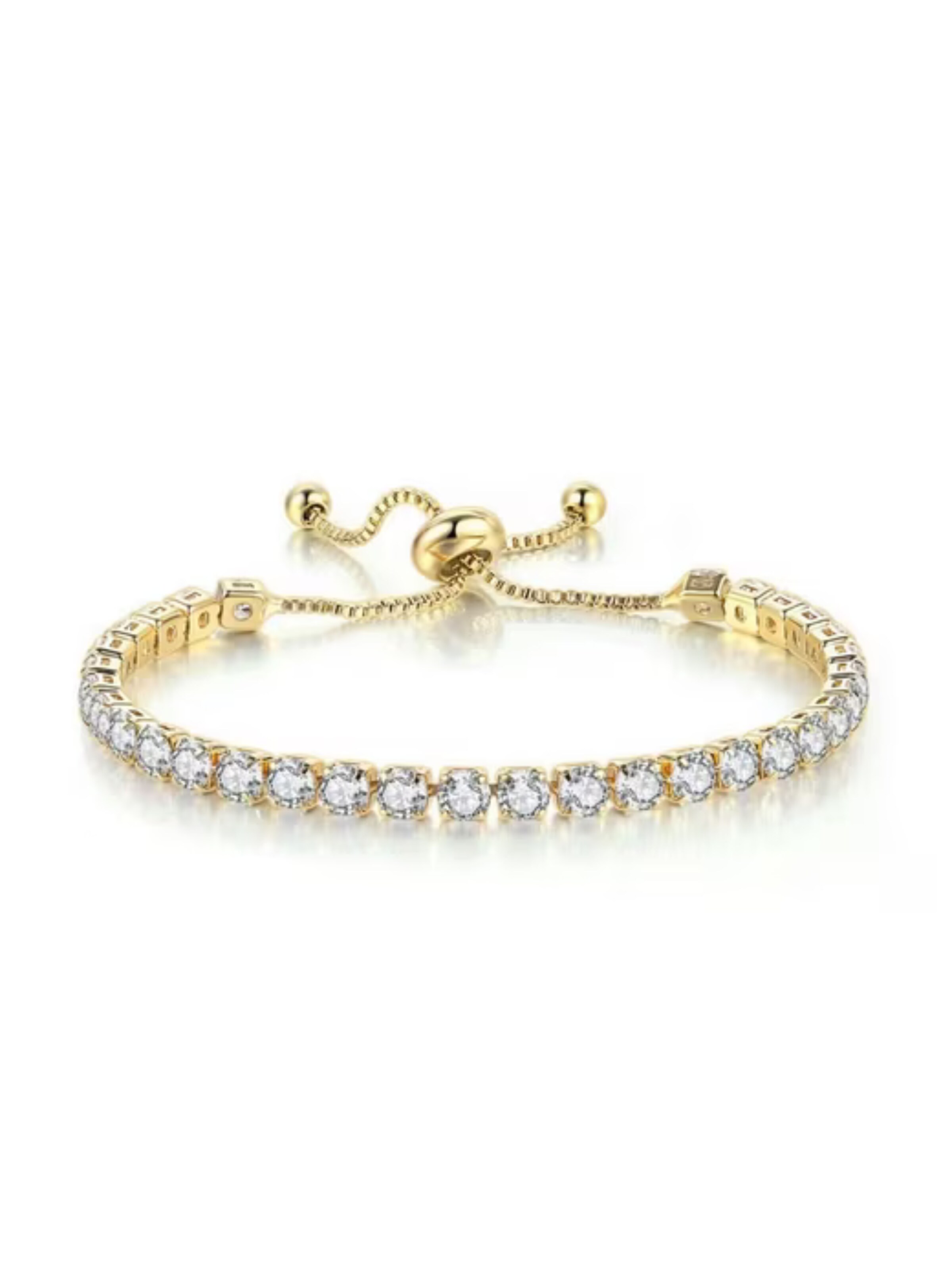 ROUGEMONT Jewellery Bracelet 'Tennisarmband verstellbar 17-21cm Gold' in Gold: front