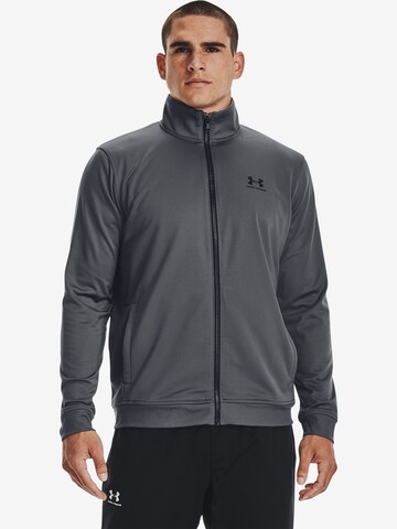 UNDER ARMOUR Tréningová bunda - Sivá: predná strana