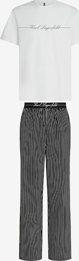 Karl Lagerfeld Duga pidžama ' Pyjama-Set mit Nadelstreifenhose ' veličine L u bijela, Pregled proizvoda