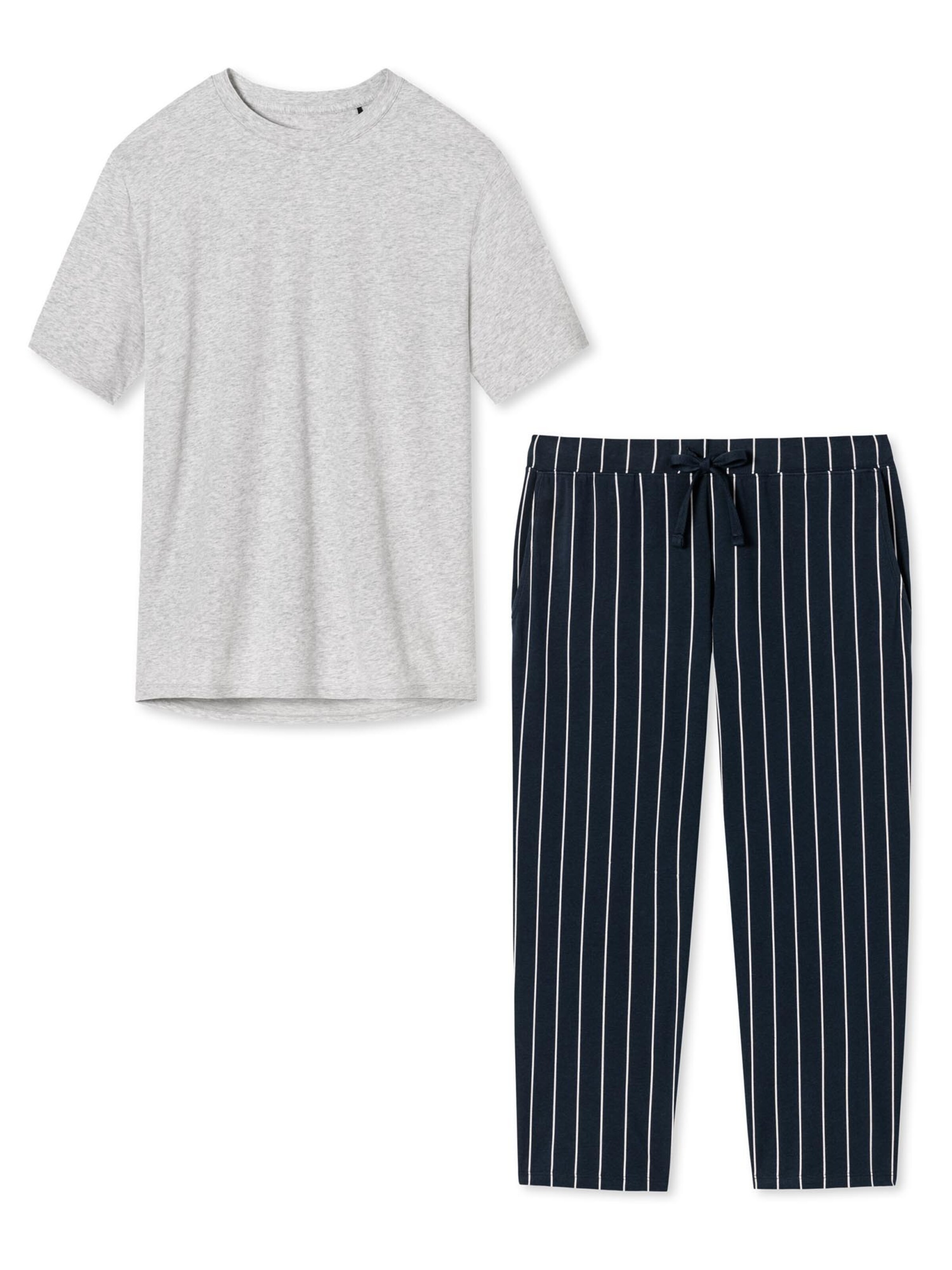 SCHIESSER Pyjama 'Organic Cotton' in Grijs: voorkant