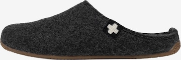 Living Kitzbühel Hausschuh 'Filz - Schweizer Kreuz' in Grau: Vorderseite