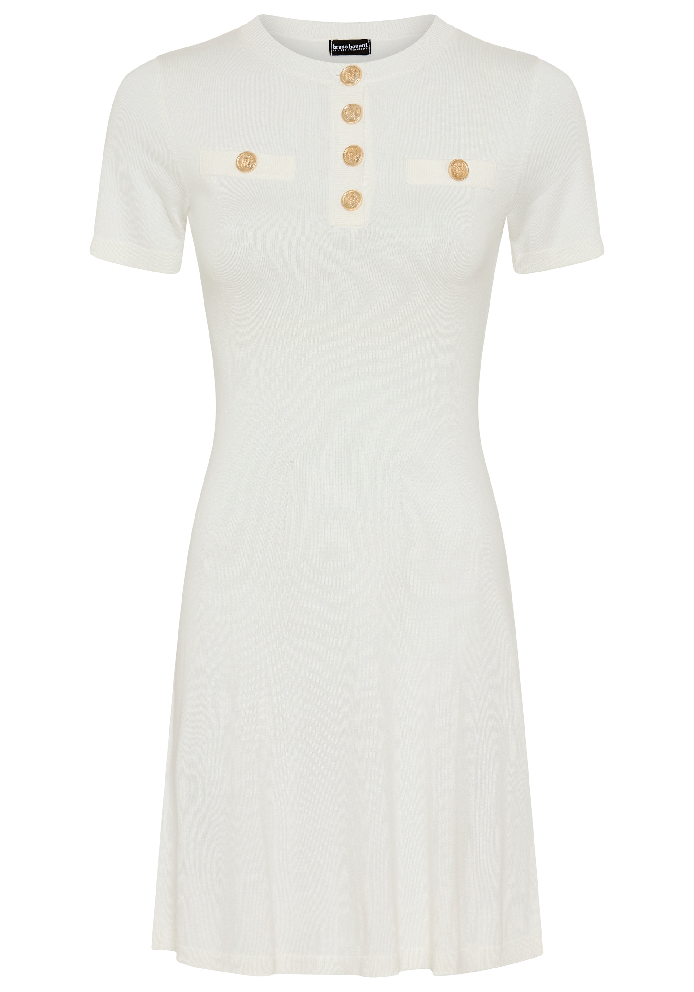 Bruno Banani LM Strickkleid in Weiß: Vorderseite