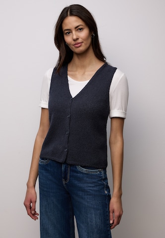 STREET ONE Stickad väst i blå: framsida