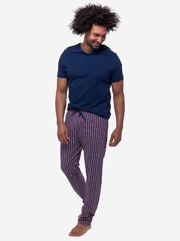 Mey Pyjama kurz 'Graphic Stripes' in Blau