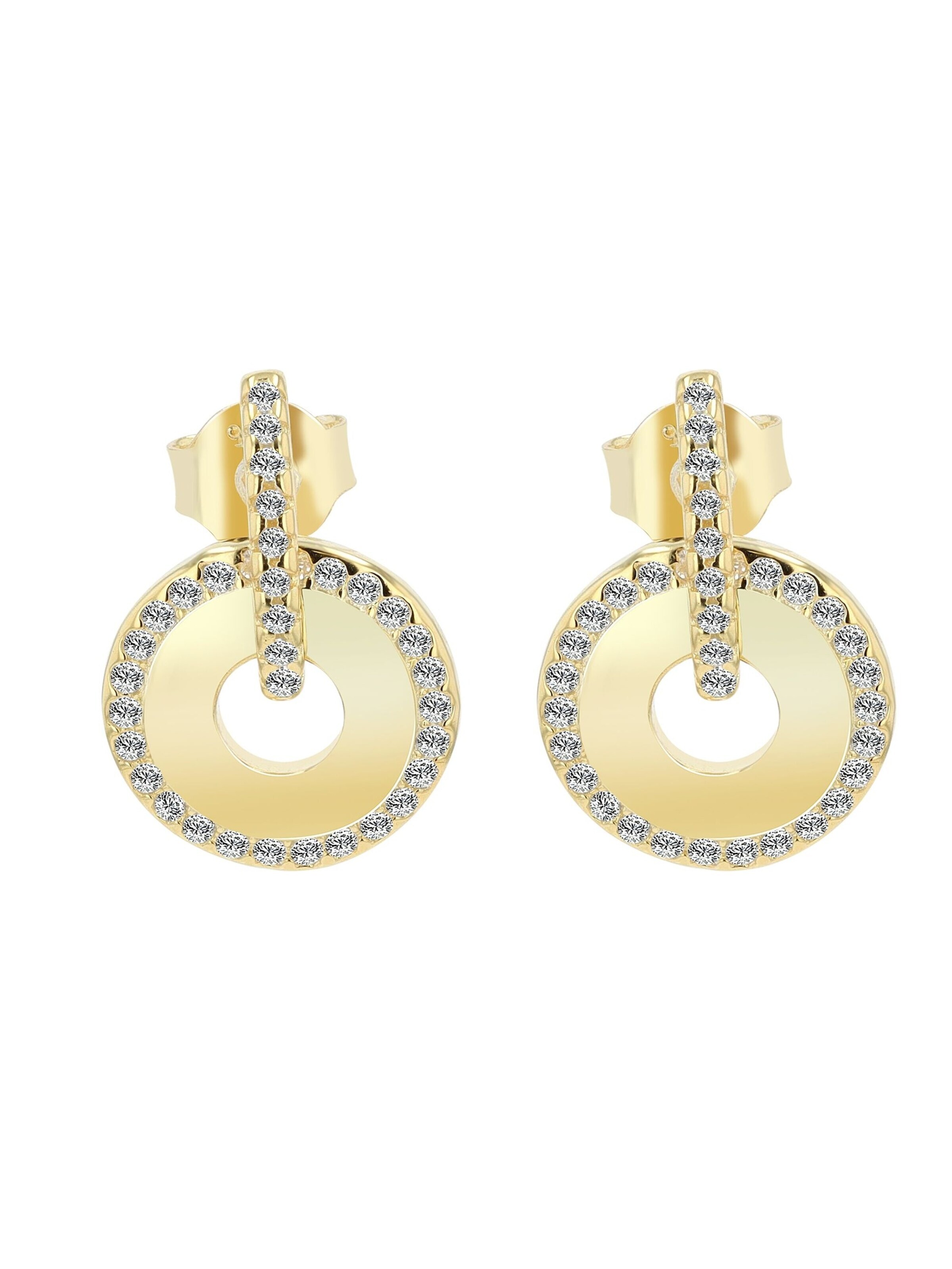 Akzent Earrings '"Jiana" aus 925 Sterlingsilber, rhodiniert, langlebig' in Gold: front