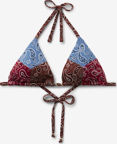 CALZEDONIA Bikinitop 'Bandana Patch' in 70-80 in blau / dunkelrot, Produktansicht