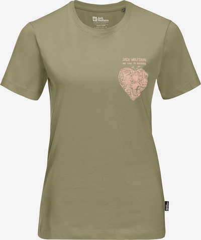 JACK WOLFSKIN Shirt 'DISCOVER HEART' in Olive / Pink, Item view