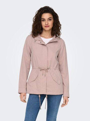 ONLY Between-Seasons Parka in Pink: front