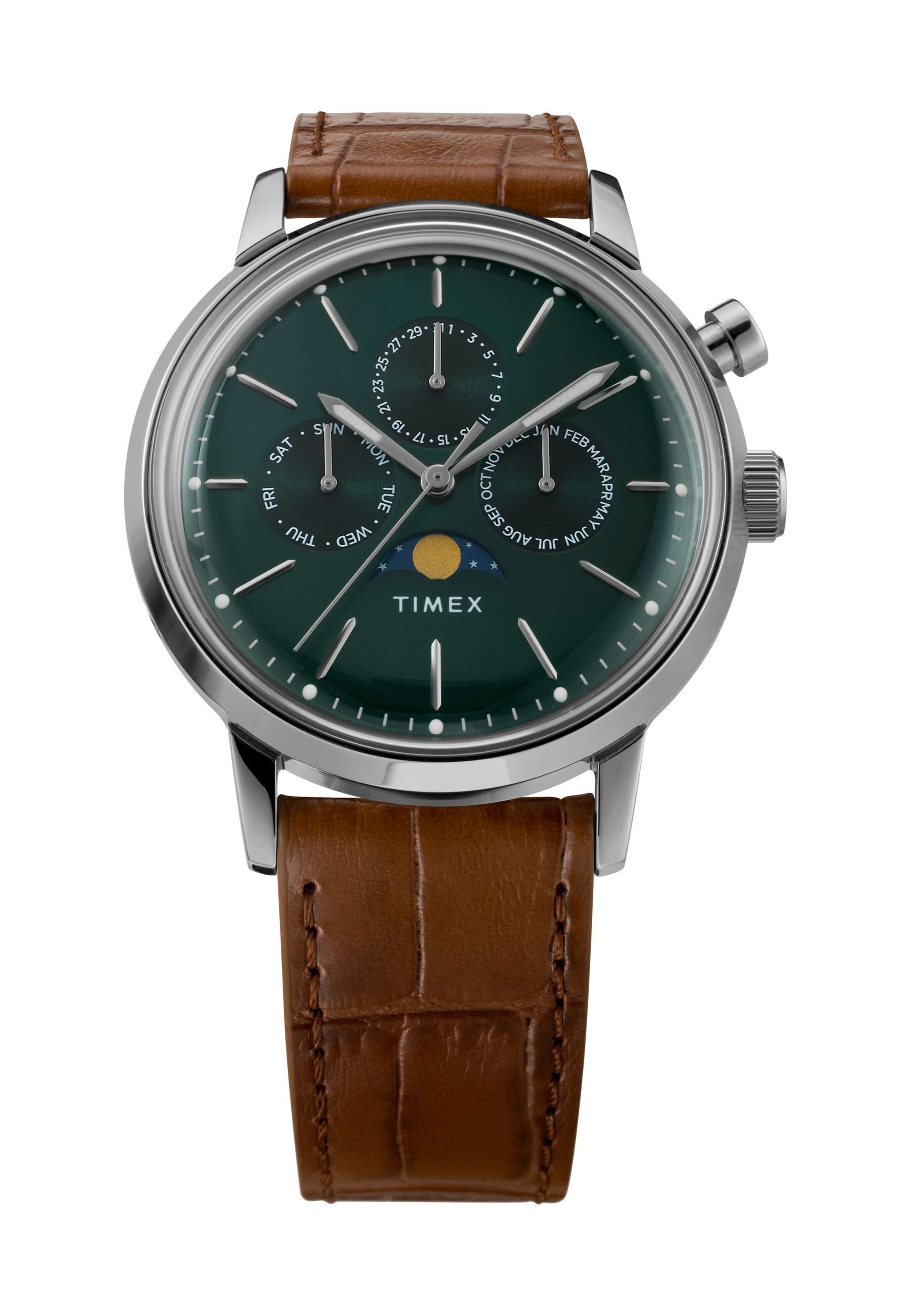 Montre à affichage analogique 'Marlin Moon Phase' TIMEX en argent