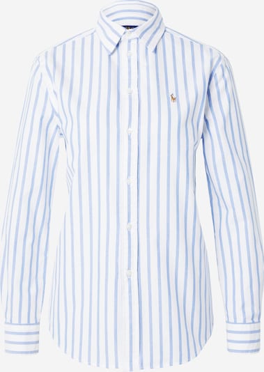 Camicia da donna Polo Ralph Lauren di colore blu chiaro / marrone chiaro / bianco, Visualizzazione prodotti