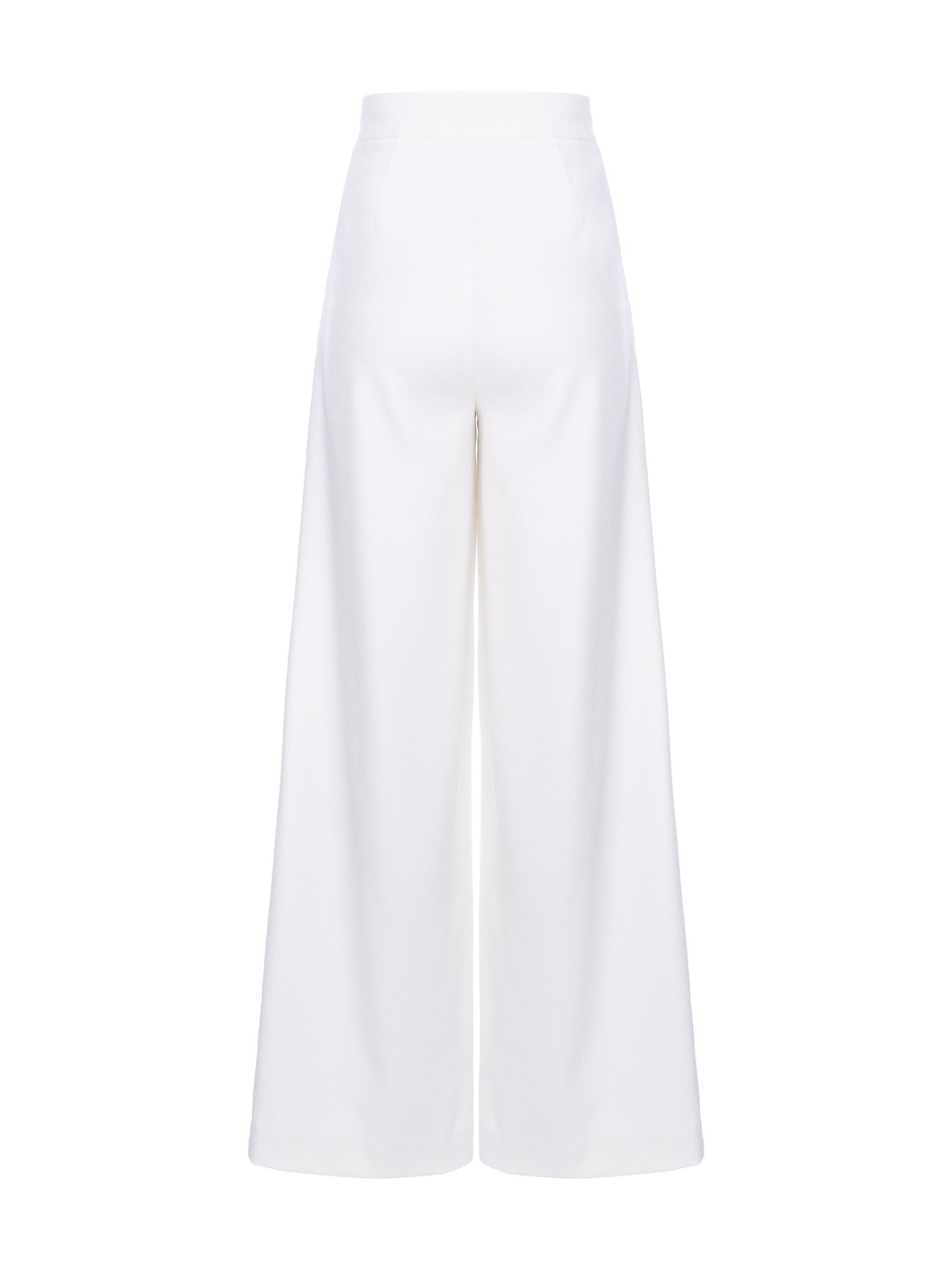 AVENUE N°29 Wide leg Broek 'Wool Wide Leg' in Wit