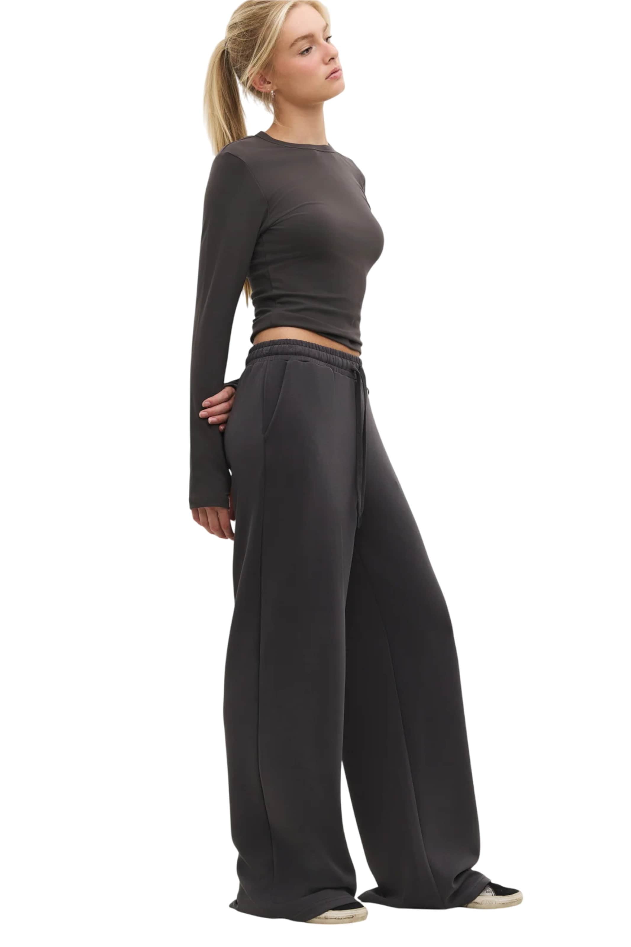 No Matter What Wide leg Broek in Grijs