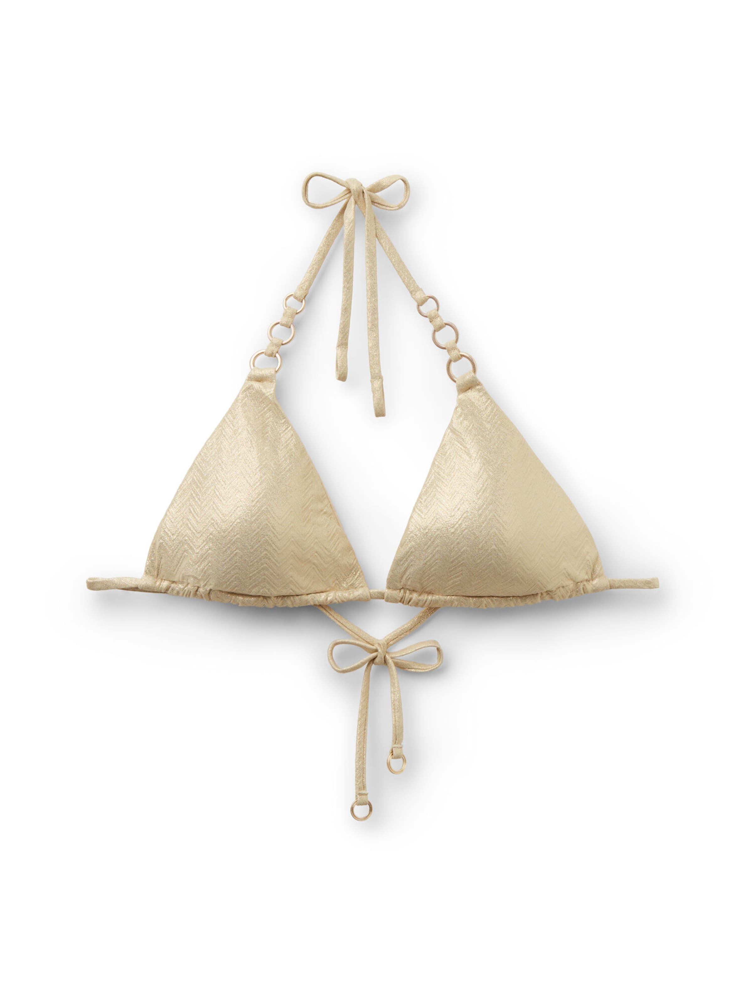 CALZEDONIA Triangel Bikinitop 'GOLD WAVES' in Beige: Vorderseite