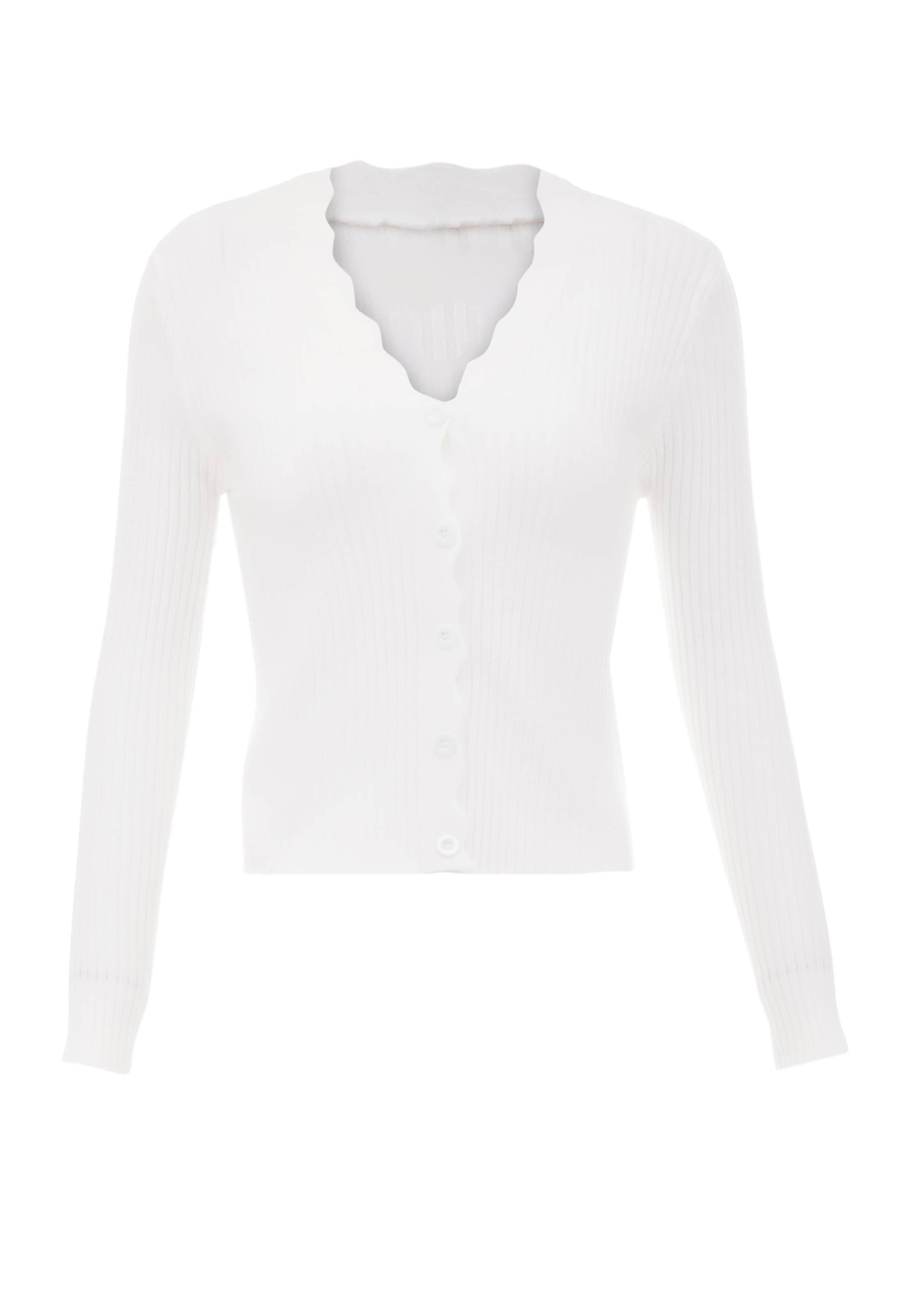 IPARO Gebreid vest in Wit: voorkant