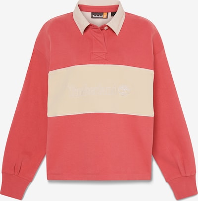 TIMBERLAND Sweater majica 'Lush Rugby Polo' u boja pijeska / lubenica roza / bijela, Pregled proizvoda
