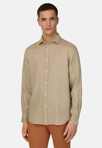 Boggi Milano Regular fit Overhemd in Beige: voorkant