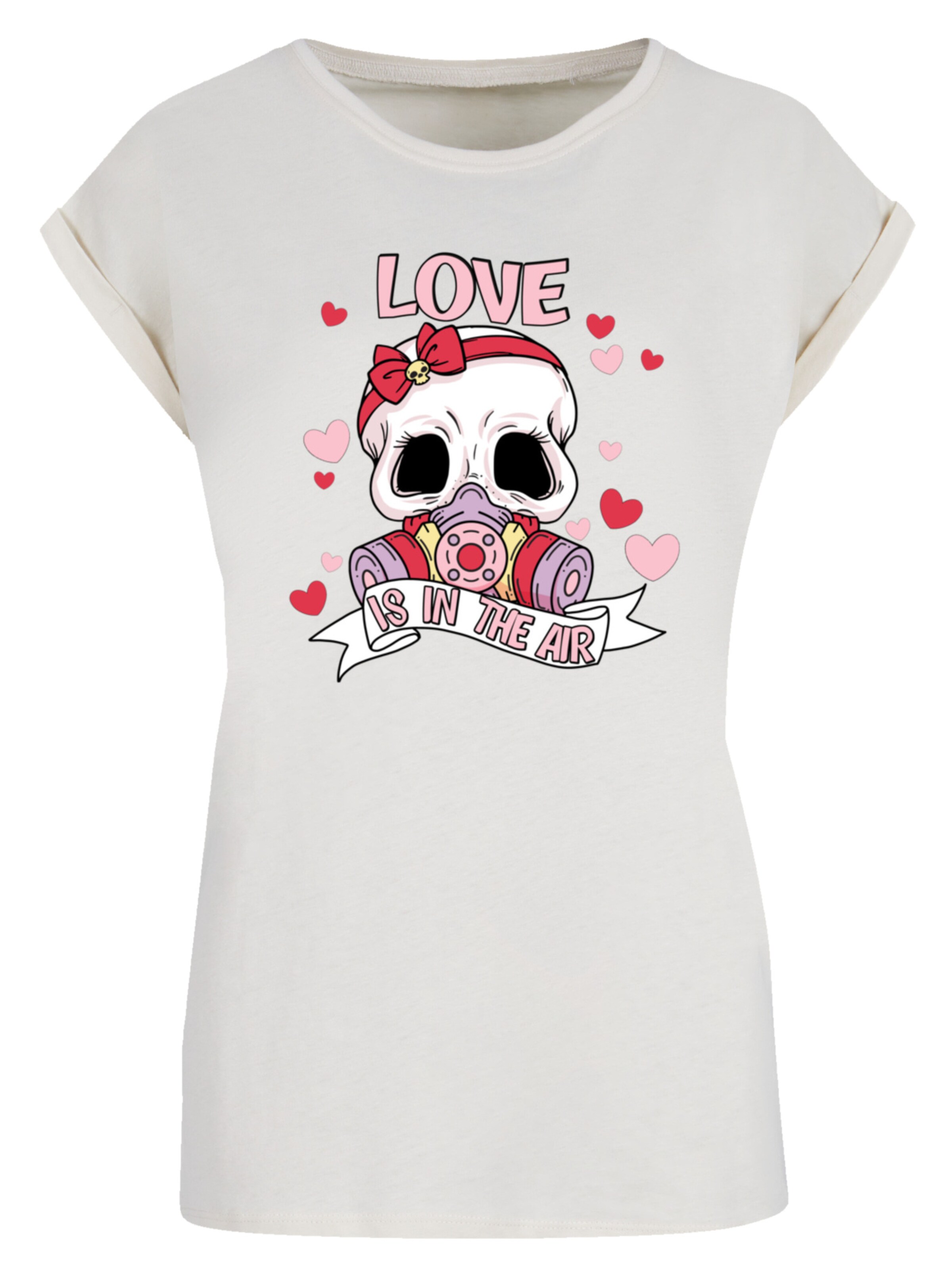 T-shirt 'Anti Valentinstag LOVE is in the air' F4NT4STIC en beige : devant