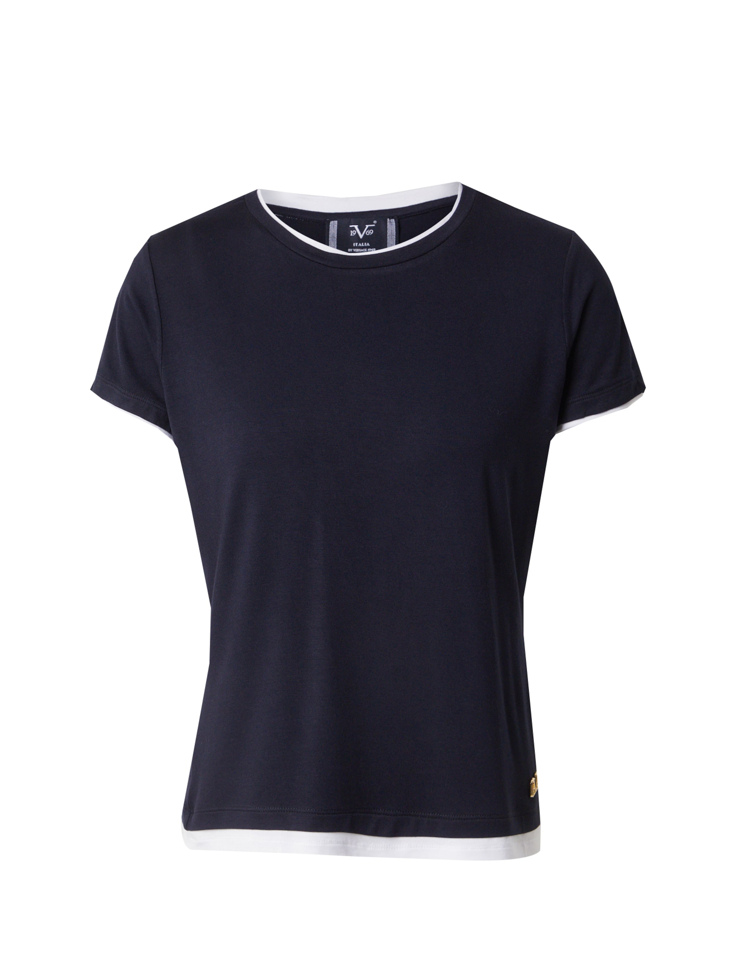 19V69 ITALIA Μπλουζάκι 'Camilla' σε μαύρο: μπροστά