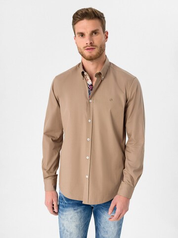 Regular fit Camicia di Dandalo in beige: frontale