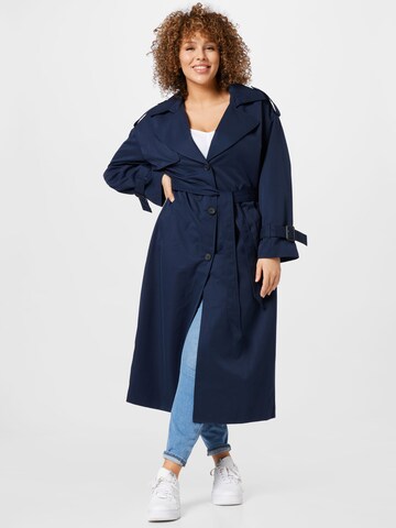 ONLY Carmakoma Between-Seasons Coat 'Chloe' in Blue: front