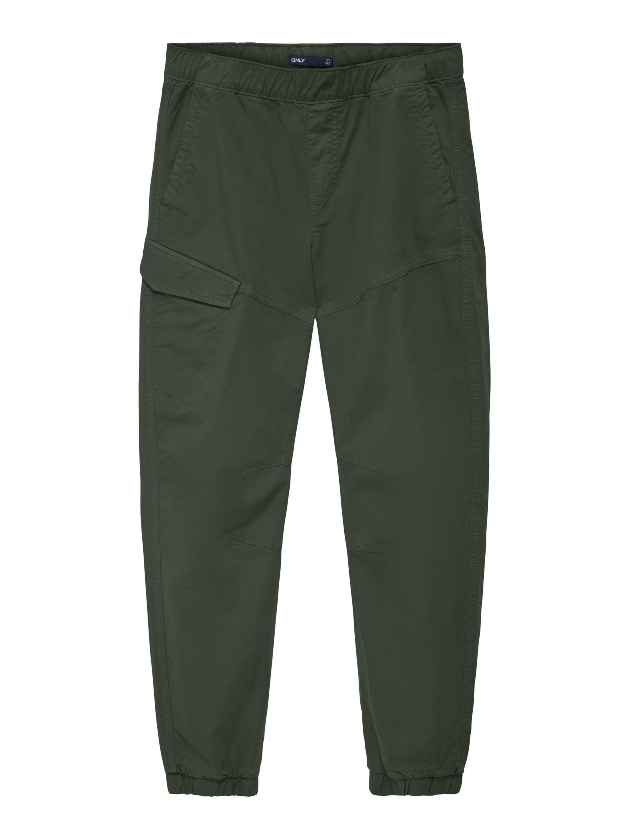 ONLY GIRLS Tapered Trousers 'KOBLaurtis' in Green: front