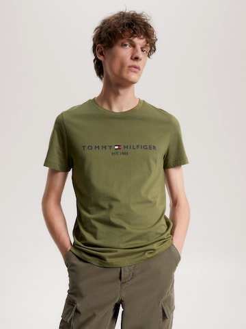 žalia TOMMY HILFIGER Standartinis modelis Marškinėliai: priekis
