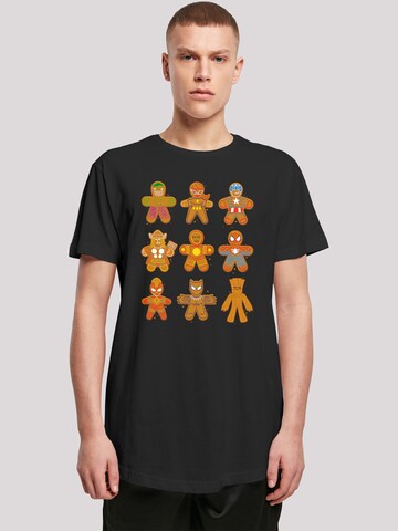 F4NT4STIC Shirt 'Marvel Universe Christmas Lebkuchen Avengers' in Black: front