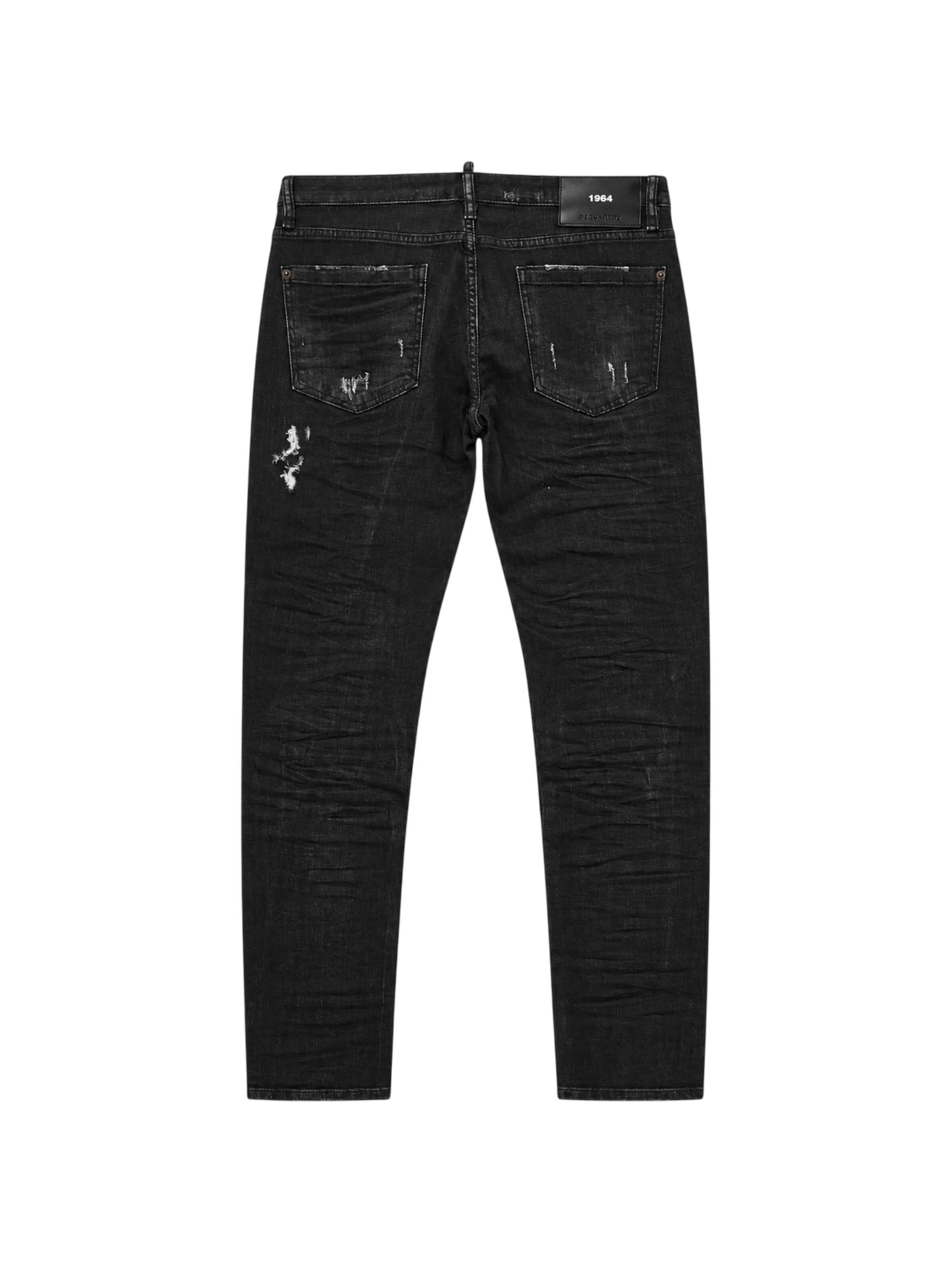 DSQUARED2 - Slimfit Vaquero '1964 Black Distressed' en negro