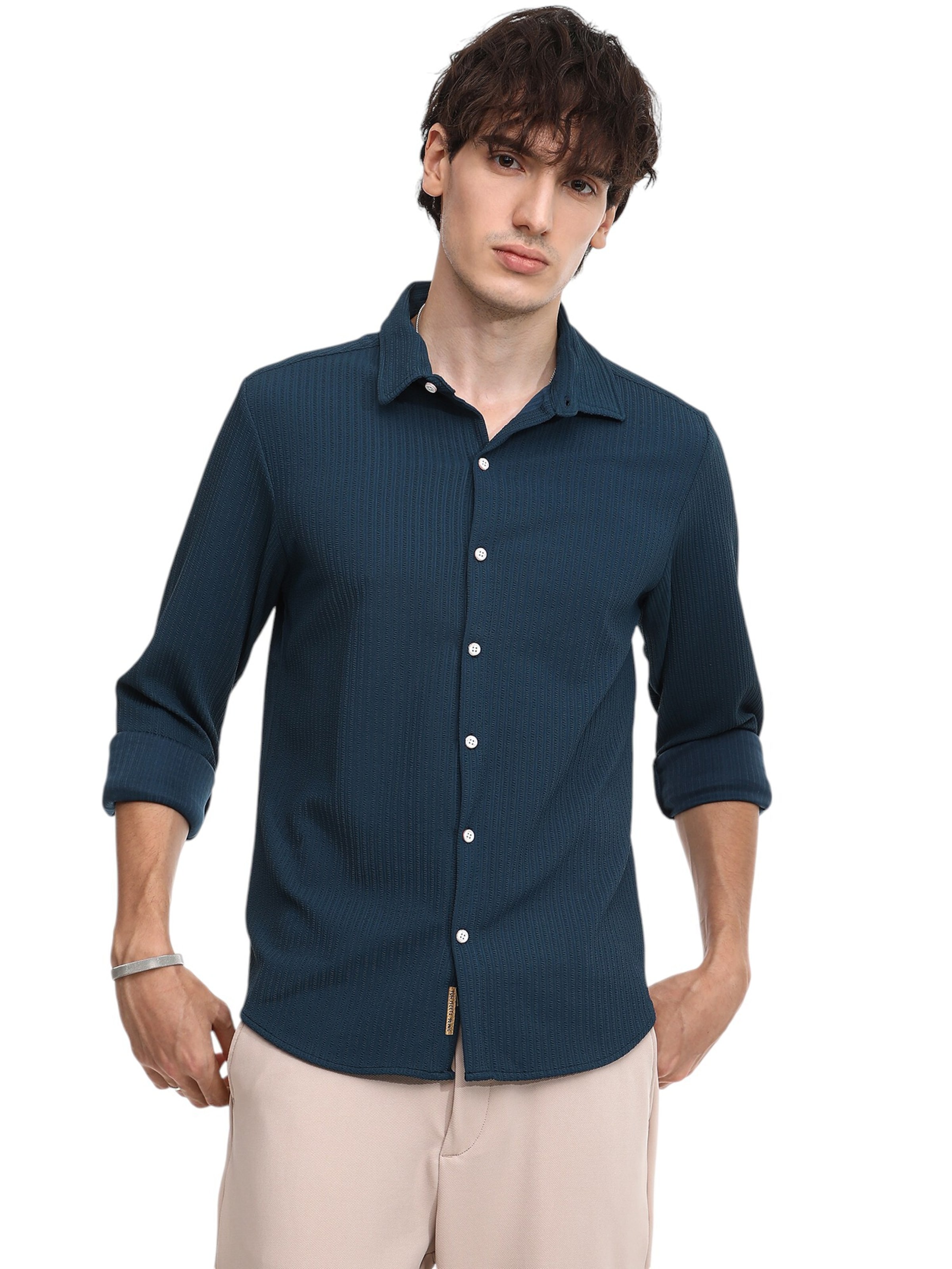 Campus Sutra Rovný strih Košeľa 'Tierra' - Modrá: predná strana