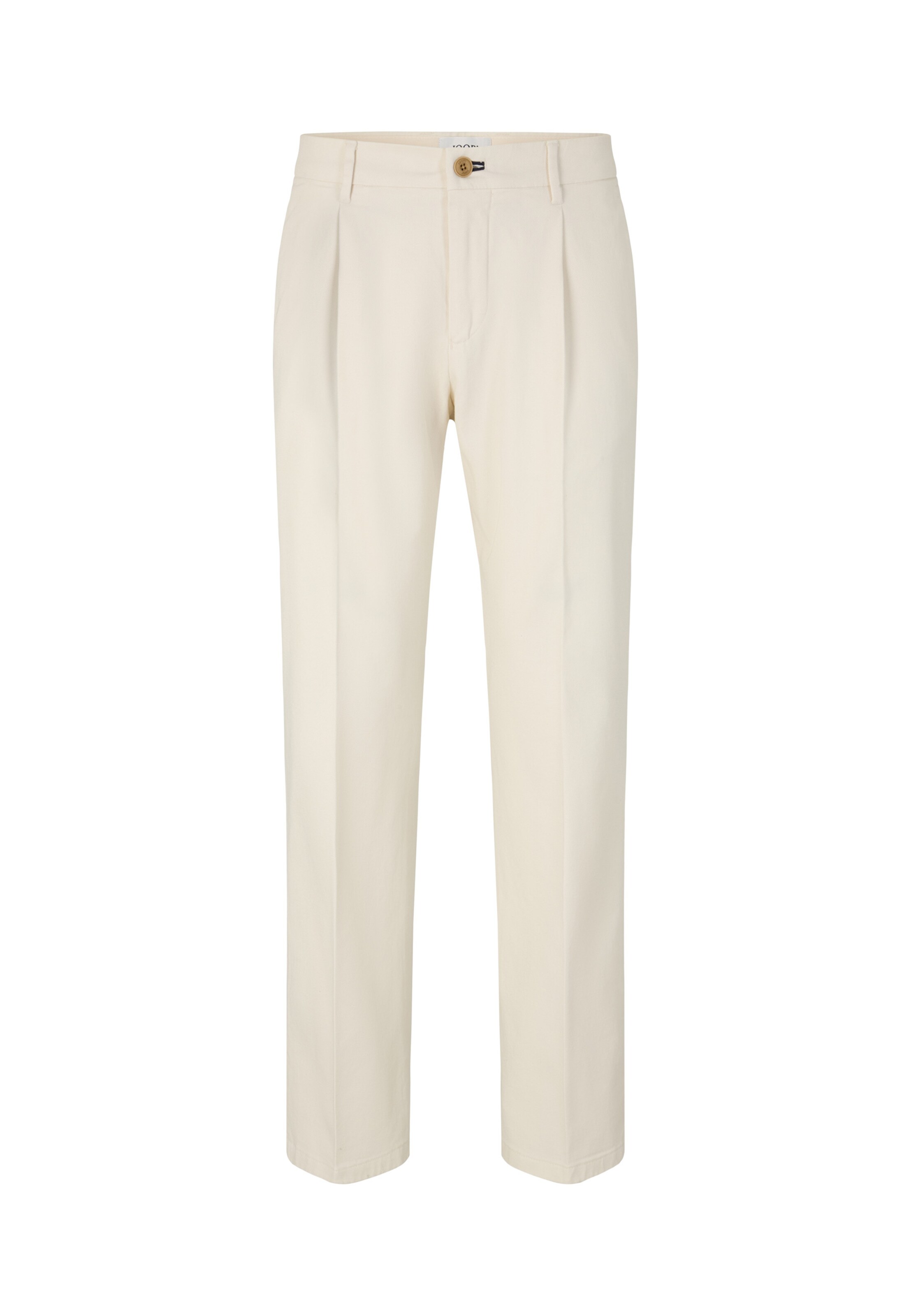 JOOP! Jeans Regular Pleat-Front Pants 'Rafael' in White: front